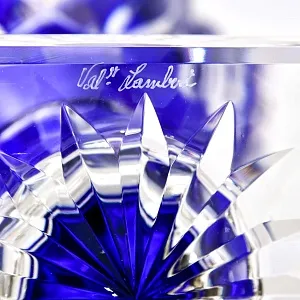 Редкость! Ваза на ноге Синего Цвета, Хрусталь VAL SAINT LAMBERT Бельгия 60гг.
