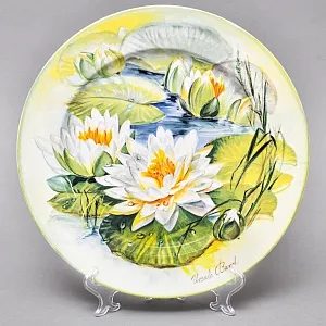 Авторская Фарфоровая Тарелка - Блюдо «Белая водная лилия», Rosenthal Германия - 2001 год.