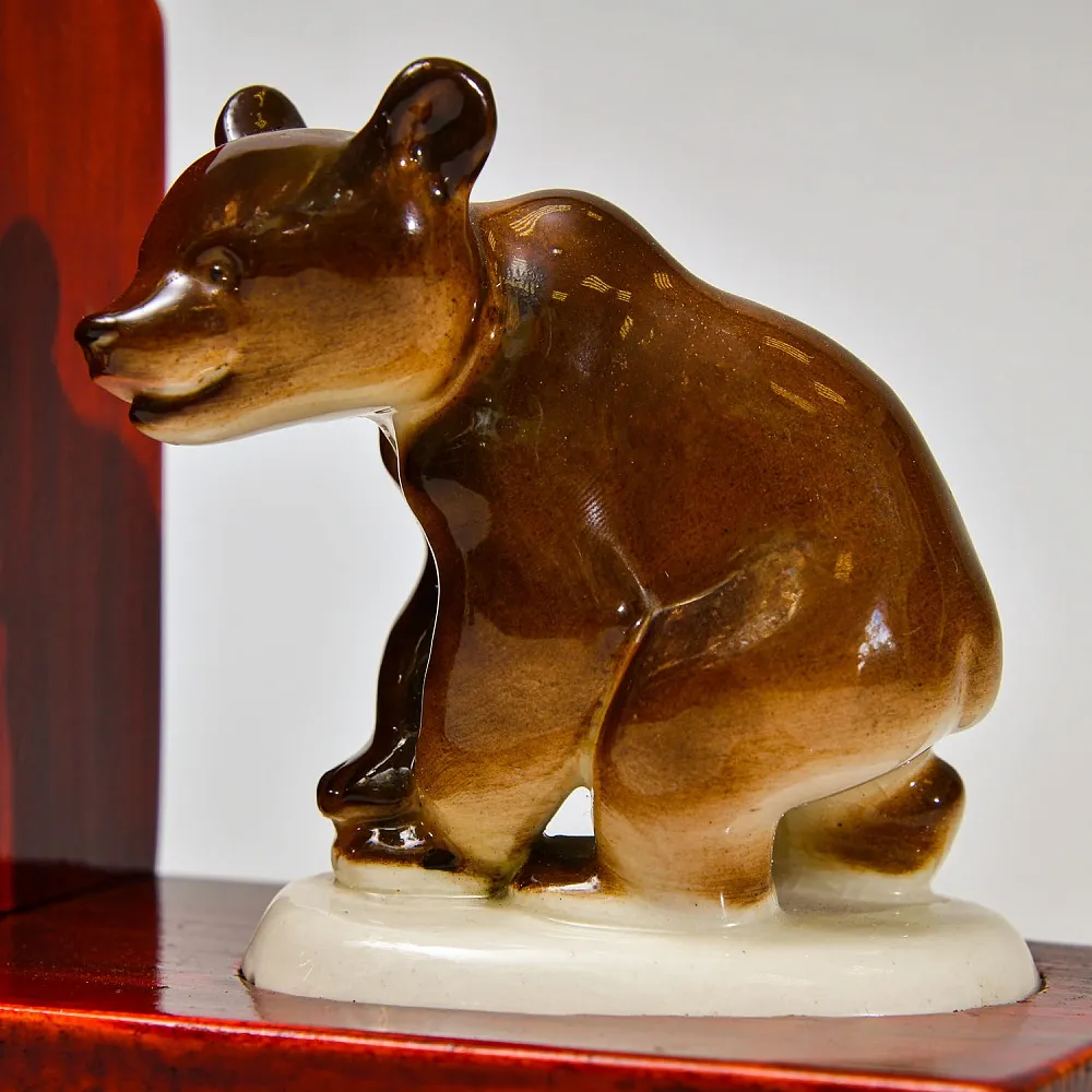 Букенды - Держатель - Ограничитель - Подставка для книг «Бурые Медведи» Фарфор СССР 60 -е годы ХХ век.