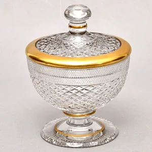 Винтажная Хрустальная Ваза с крышкой - Конфетница - Доза, SCHONBORNER, Германия 50-е гг.