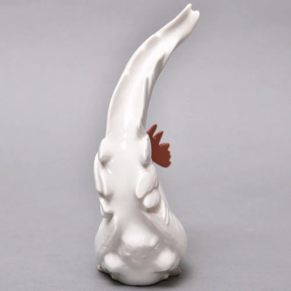 Коллекционная Фарфоровая статуэтка «Белый Петух», Lladro Испания, 1969 - 1979 годы. 