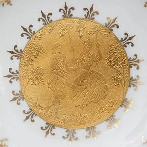 Роскошное Авторское Блюдо - Конфетница «Дама с Кавалером» DW PORZELLAN-MANUFAKTUR.