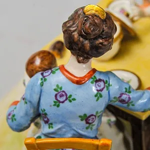 Антикарная Фарфоровая Статуэтка «Едоки каши. Завтрак», Aсkermann & Fritze начало ХХ века.