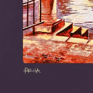 Авторская Коллекционная Картина - Рисунок «Уютные места Старой Праги», Чехия конец ХХ века.