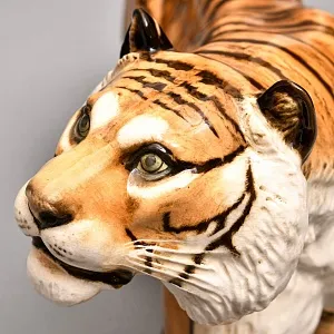 Редкость! Большая Фарфоровая статуэтка «Идущий ТИГР», Hutschenreuther Германия, 1955 - 1968 годы.