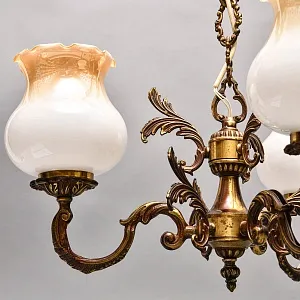 Винтажная Электрическая Бронзовая Трёх рожковая Люстра, СССР 70 -е гг. 