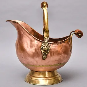 Большой Классический Медный Зольник или Кашпо, Англия середина ХХ века!