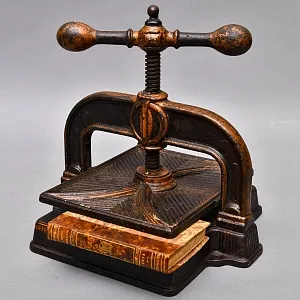 Редкость! Антикварный Чугунный Ручной Механический Книжный Пресс, Германия вторая половина ХIХ века.