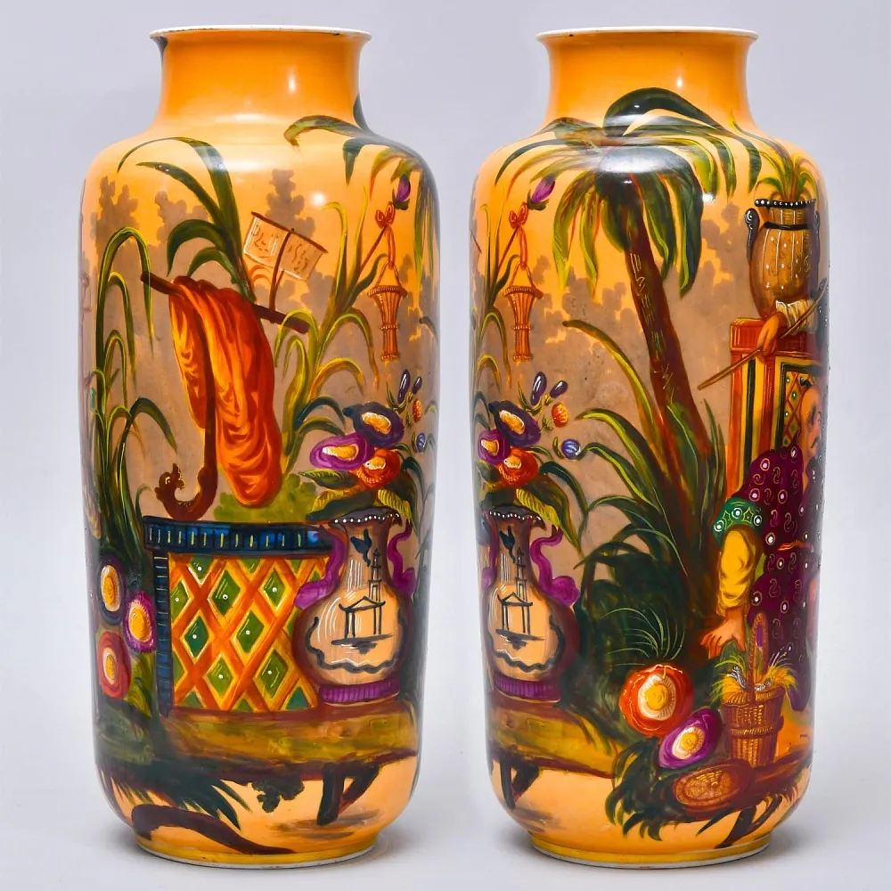 Редкие!!! Большие Антикварные Парные Вазы «Персидские мотивы», Франция VIEUX PARIS.