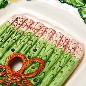 Фаянсовое Сервировочное Блюдо - Судок для подачи Спаржи, Франции начало ХХ века.