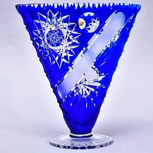 Редкость! Треугольная Ваза из Цветного Хрусталя JOSKA BODENMAIS Германия, конец 60-х гг.