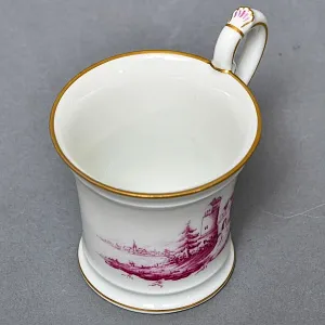 Фарфоровая Кофейная пара + тарелка «Пейзаж с башней», Hochst Германия, середина XX века. 