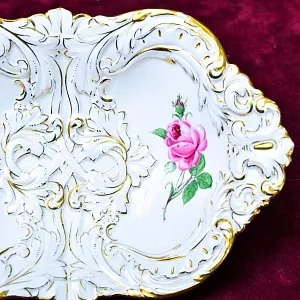 Коллекционное Сервировочное Блюдо - Сухарница - Тарелка,  Фарфор MEISSEN Германия, 1924 - 1934 года.