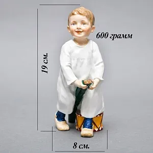 Коллекционная Фарфоровая статуэтка «Дети Хеншеля. Ребёнок с палочкой и барабаном», Meissen Германия.