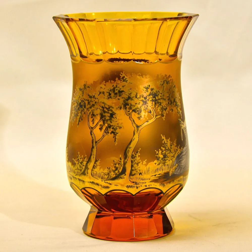 Авторская Коллекционная Ваза - Кубок «Свидание», Хрусталь OERTEL & Co, Богемия.