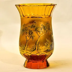 Авторская Коллекционная Ваза - Кубок «Свидание», Хрусталь OERTEL & Co, Богемия.