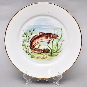 Столовый «Рыбный» Сервиз на 6 персон, Фарфор Limoges / Лимож Франция, конец ХХ века.