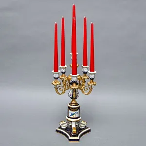 Редкость! Большой Фарфоровый Канделябр - Подсвечник на 6-ть свечей, Giulia Mangani Италия, середина ХХ века. 