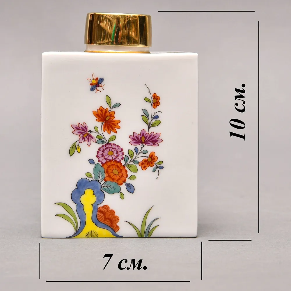 Коллекционная Фарфоровая Чайница - Баночка с крышкой «Букет», MEISSEN Германия ХХ век.