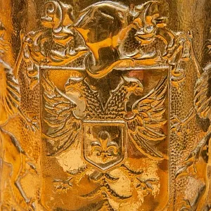 Винтажное Латунное Ведёрко для охлаждения шампанского или вина «Рыцарский Герб», Англия 50 гг. 