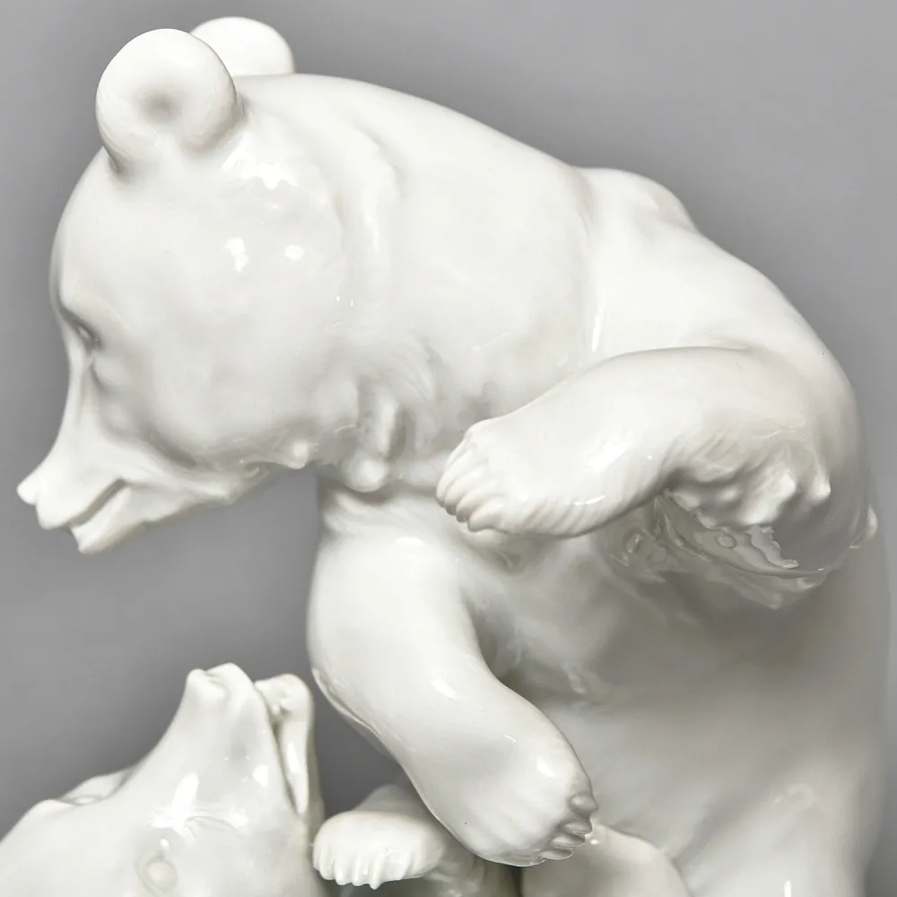 Редкая! Коллекционная Фарфоровая статуэтка «Два медведя», MEISSEN Германия - 1975 год.