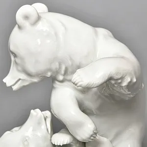 Редкая! Коллекционная Фарфоровая статуэтка «Два медведя», MEISSEN Германия - 1975 год.