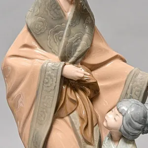 Коллекционная Фарфоровая статуэтка «Японская мама и дочь», Nao by Lladro Испания, 80-е гг. 