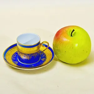 Коллекционная Фарфоровая Кофейная Пара «Лазурная роскошь»,  KARLSBADER, Германия.