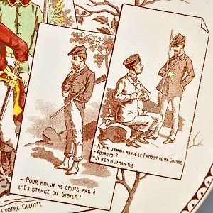 Антикварная Коллекционная тарелка «Охота на серну», Фаянс Sarreguemines Франция, конец XIX века. 