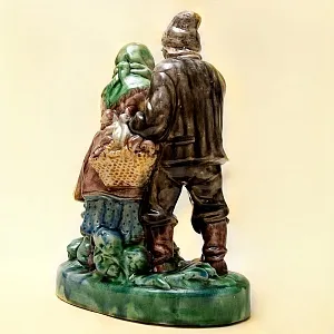 Коллекционная статуэтка «Казка про кривеньку качечку» Обливная керамика, СССР ЛКСФ - 50-е гг.