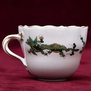Классическая Фарфоровая Кофейная пара «Зеленый Дракон», MEISSEN Германия, первая половина ХХ века.