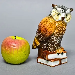 Коллекционная Фарфоровая статуэтка «МУДРАЯ СОВА», Карл Энс / Karl Ens Германия, начало ХХ века. 