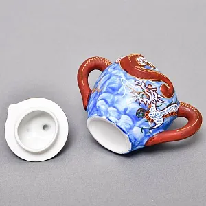 Чайный Сервиз на 6 персон «Небесные Драконы», Фарфор SATSUMA Япония, середина ХХ века.