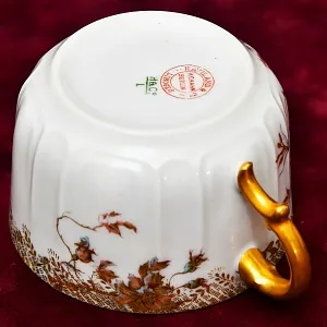 Винтажная Чайно-Кофейная пара + Тарелка (тройка), Фарфор Limoges Франция, 1876 - 1896 годы. 