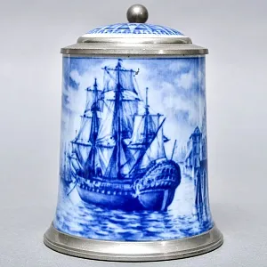 Коллекционная Пивная Кружка «Порт Гамбурга, в 1830 году», фарфор, Berlin Design Германия -1982 год.