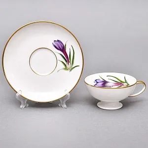 Коллекционная Фарфоровая Кофейная Пара «ИРИСЫ», ROSENTHAL Германия, начало ХХ века.