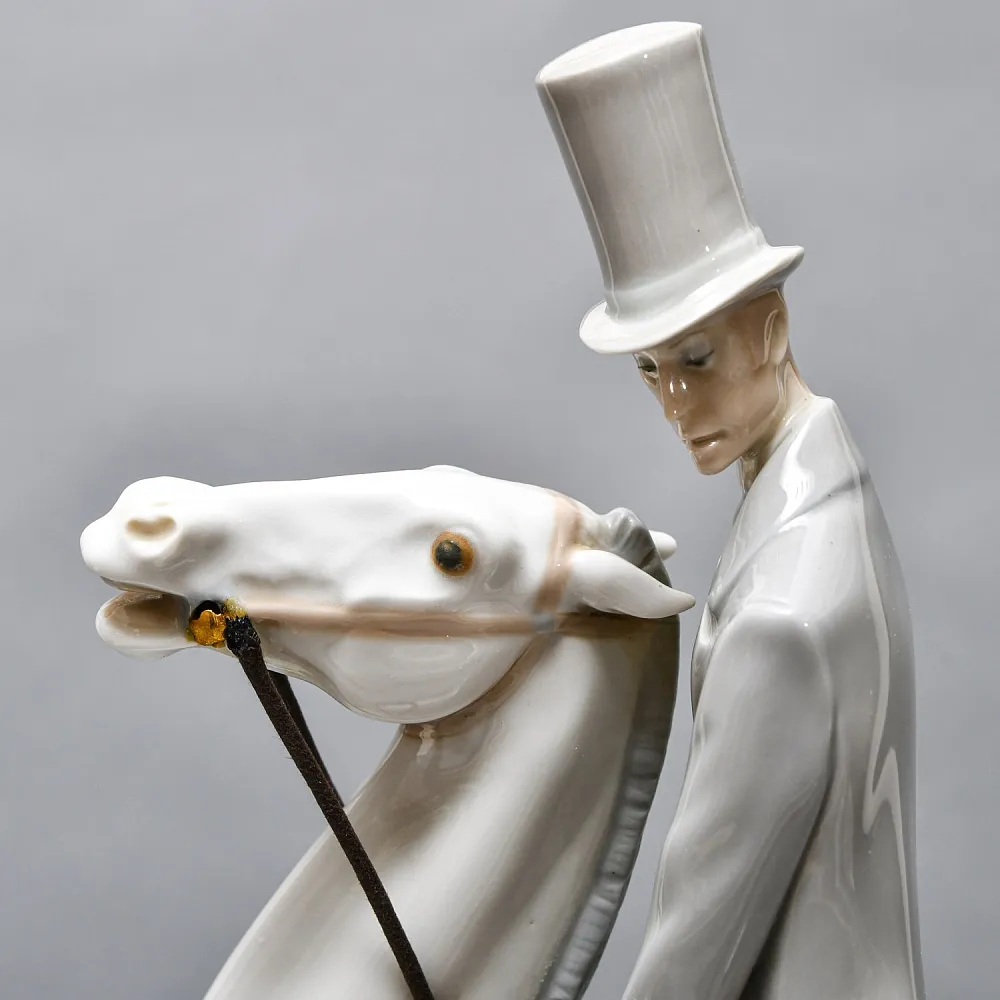 Коллекционная Фарфоровая статуэтка «Всадник», Lladro / Лядро Испания, 1969 - 1985 годы.