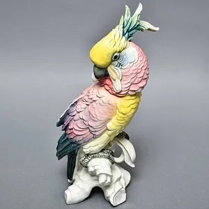 Большая Птица - Фарфоровая Статуэтка «Розово - Жёлтый Какаду» Н -36 см., Karl Ens Германия.
