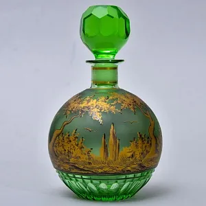 Парфюмерный набор из 3-х предметов «Влюбленная пара. Свидание», Хрусталь Johann Oertel & Co. Богемия.