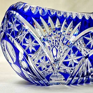 Большая Винтажная Ваза - Конфетница «Ладья» Цветной Хрусталь, JOSKA BODENMAIS Германия -60 гг.