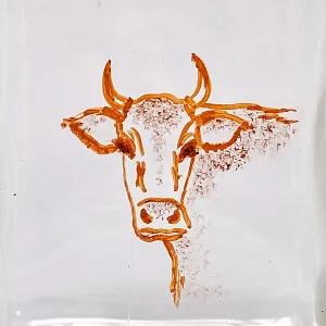 Старинная Кухонная Механическая Маслобойка, Стекло / Металл, Германия середина ХХ века. 