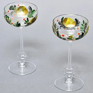 Антикварный Набор «Тет-а-Тет» Ликерные Фужеры - Рюмки, Стекло, Германия 30 -е годы ХХ века.