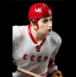 Коллекционная Авторская Статуэтка «Хоккеист СССР – Александр Якушев №15», фарфор, Россия.