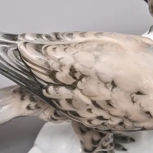 Антикварная Фарфоровая статуэтка «Пара Птиц - Серый Лунь», Karl Ens Германия, 1900 -1919 годы.