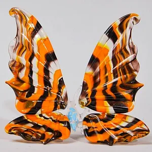 Авторская Коллекционная Стеклянная Статуэтка «Оранжевая Бабочка», Цветное стекло, Россия.