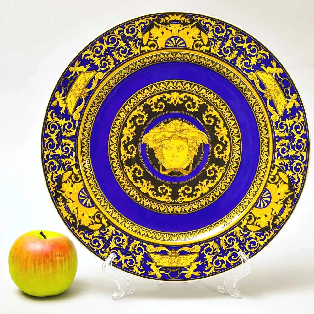 «MEDUSA BLUE» - Коллекционная Фарфоровая Тарелка - Блюдо, VERSACE, Rosenthal Германия.