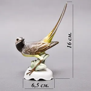 Коллекционная Фарфоровая статуэтка «Птица. Трясогузка», ROSENTHAL Германия, 60-е гг. ХХ века.