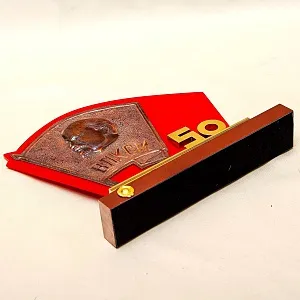 Настольное Агитационное Панно - Барельеф - Знак «50 лет ВЛКСМ» СССР - 1968 год.