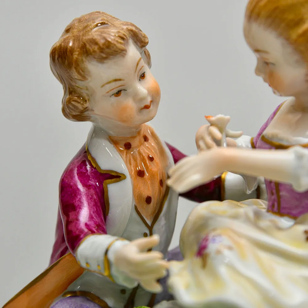 Коллекционная Фарфоровая статуэтка «Дети, Первое свидание», Unterweissbach Германия, 1958 - 1976 годы.