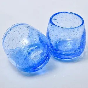 Редкость! Пара Авторских Стеклянных Стаканов «АКВАМАРИН», ручная работа BIOT Франция 80гг..